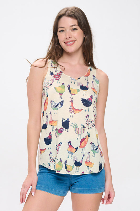 ROOSTER PRINT TANK TOP
