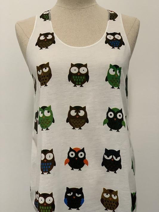 ALL OVER OWL TANK TOP