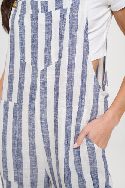 BLUE AND WHITE STRIPE OVERALL