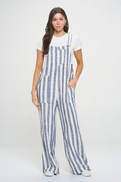 BLUE AND WHITE STRIPE OVERALL