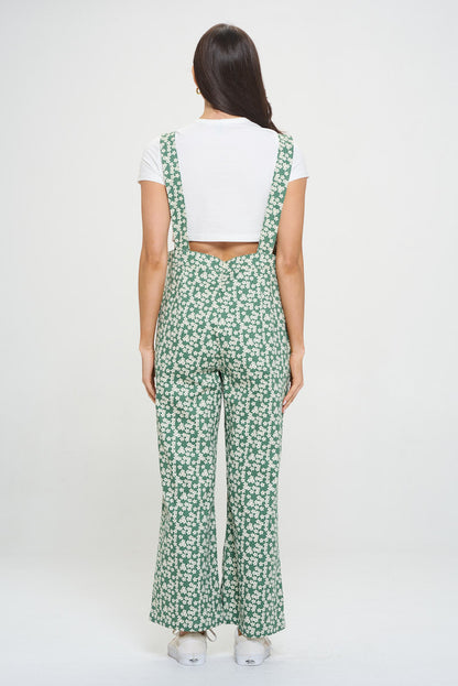 JASMINE FLORAL PRINT GREEN OVERALL