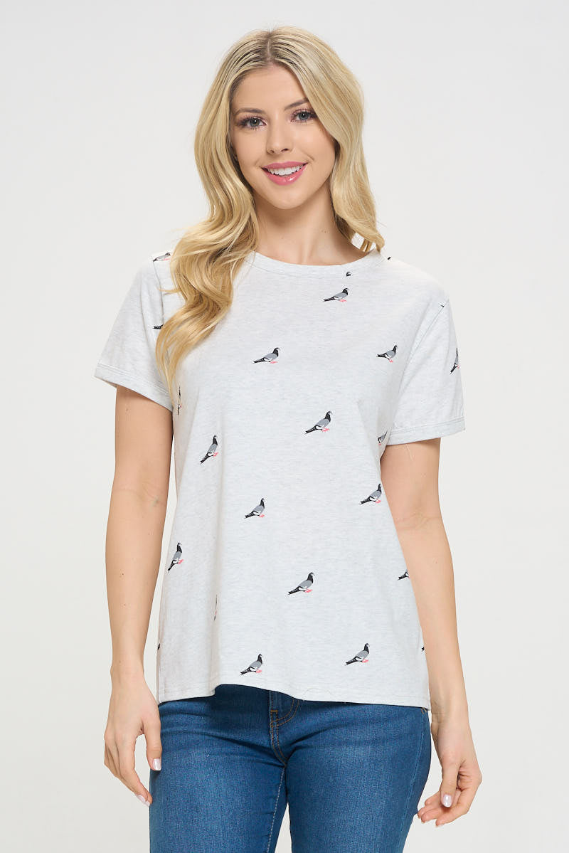 PIGEON ALL OVER PRINT T-SHIRT