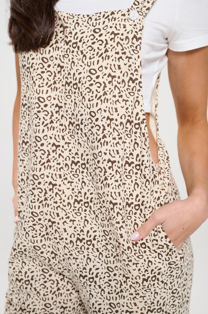 ABSTRACT ANIMAL PRINT BEIGE OVERALL
