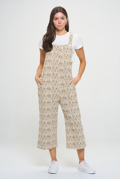 ABSTRACT ANIMAL PRINT BEIGE OVERALL