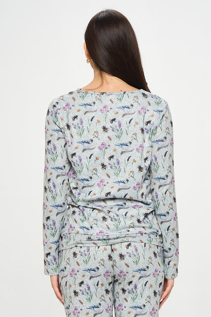 BIRD AND BEE PRINT PULLOVER