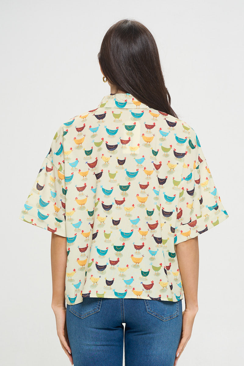 ROOSTER PRINT SHIRT