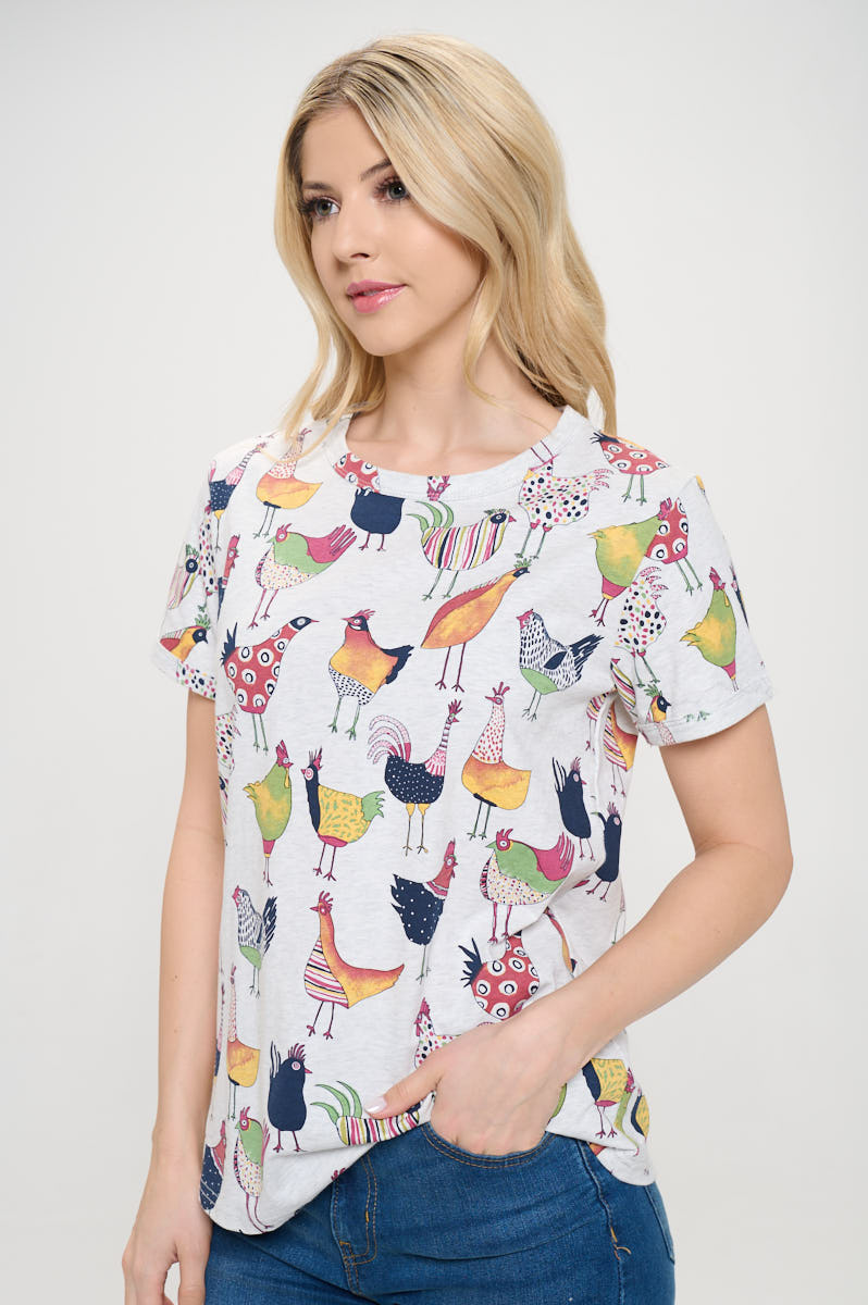 ROOSTER PRINT T-SHIRT