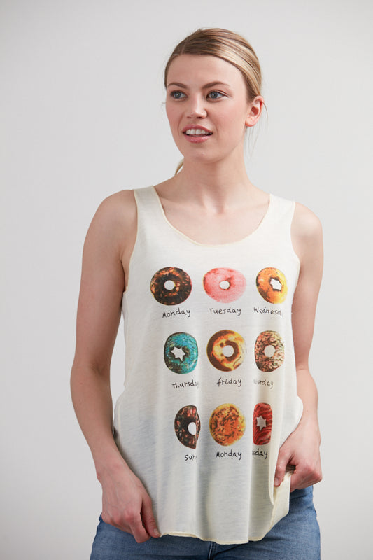 Donuts Tank Top White