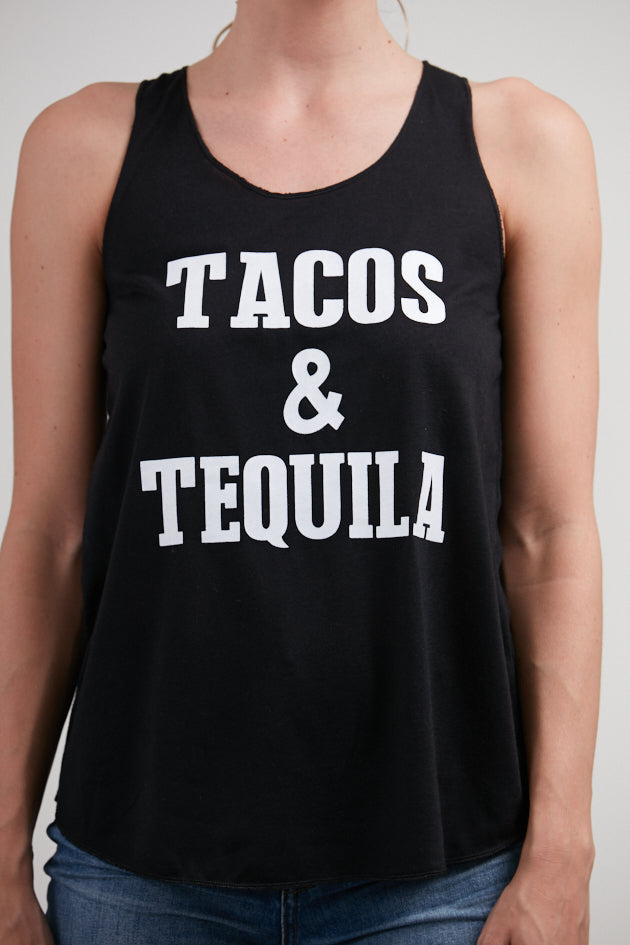 Tacos & Tequila Tank Top Black