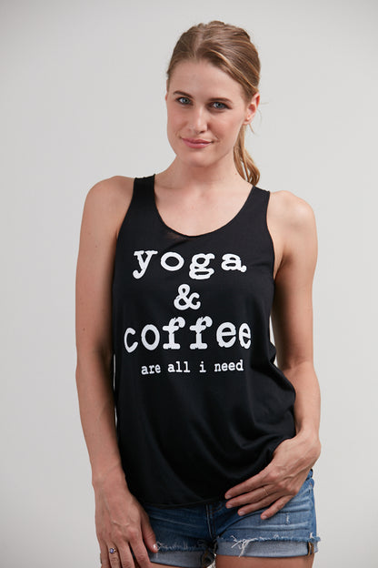 Yoga and Coffee all I need Tank Top Black