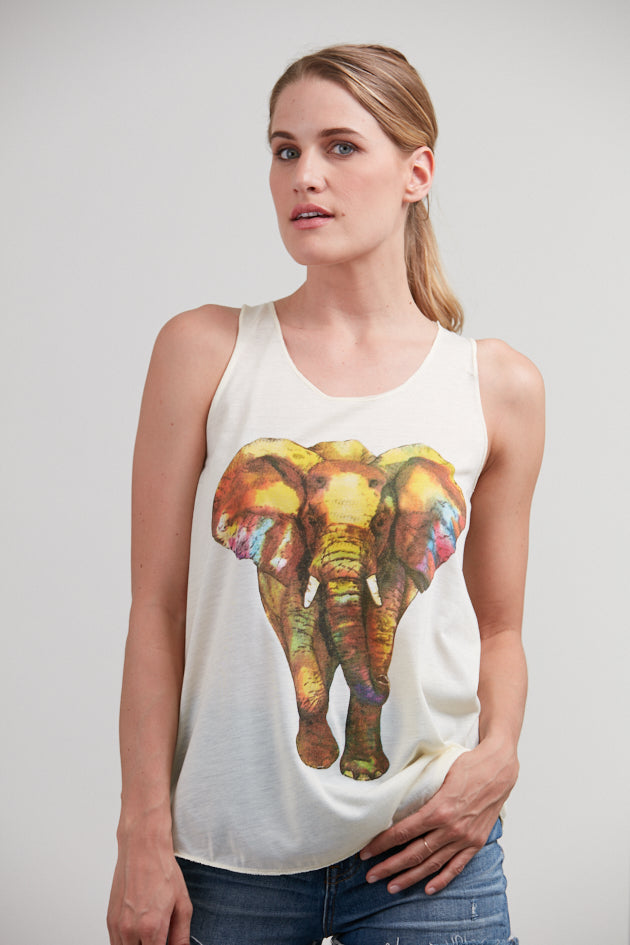 Butterfly Ears Elephant Tank Top White – SM Wardrobe