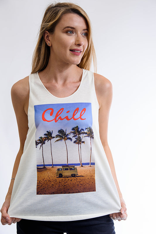 Chill Tank Top White