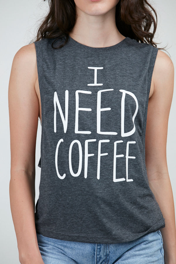 I Need Coffee Crop Top Grey – SM Wardrobe