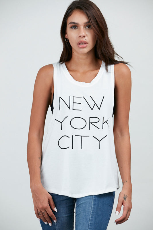 New York City Crop Top White