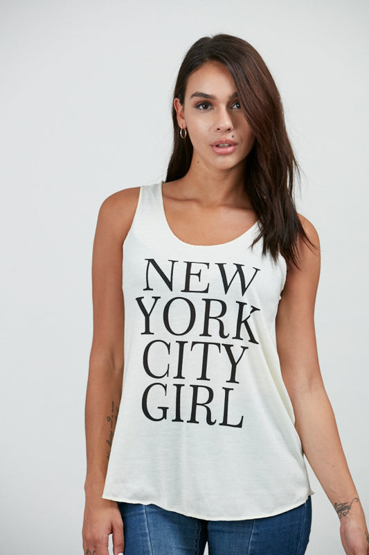 New York City Girl Tank Top White