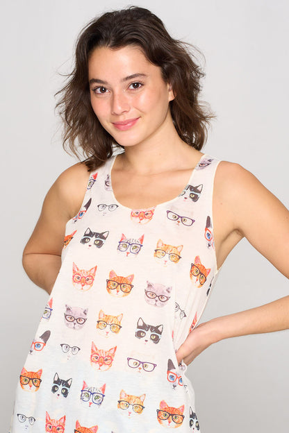 Cats With Glasses Tank Top