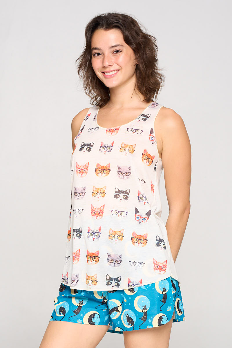 Cats With Glasses Tank Top