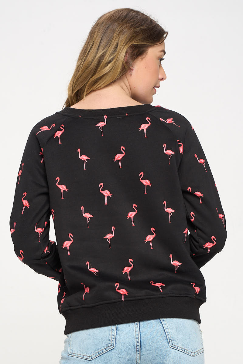 Flamingo All Over Print Sweatshirt