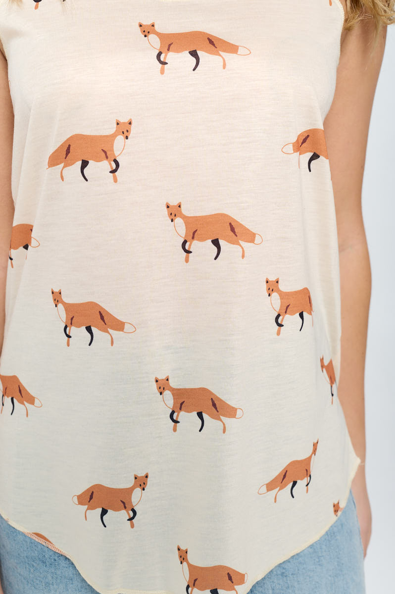 ALL OVER FOX PRINT CLASSIC TANK TOP