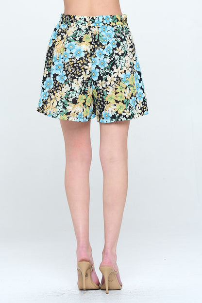 FLORAL PRINT SHORTS WITH POCKETS