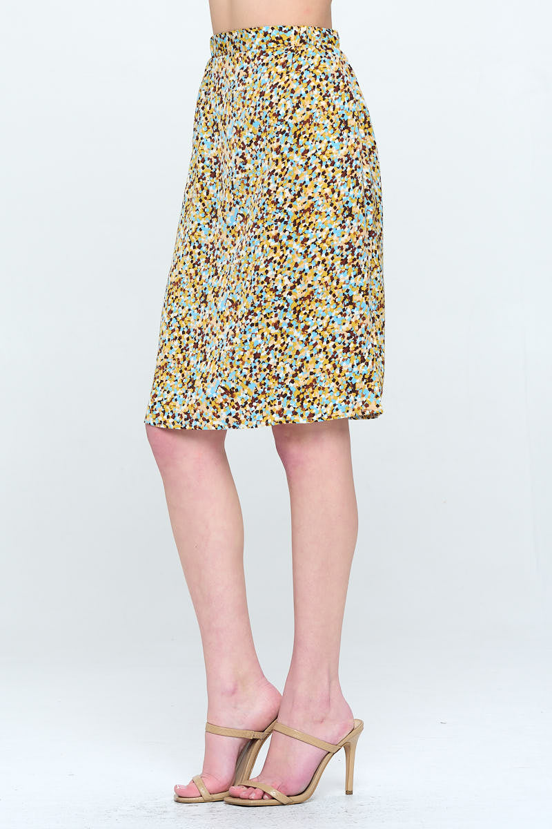 CONFETTI PRINT SKIRT WITH POCKETS