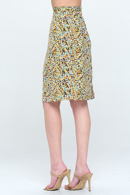 CONFETTI PRINT SKIRT WITH POCKETS