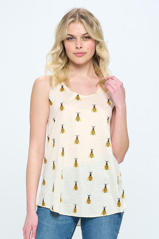 ALL OVER BEE PRINT TANK TOP