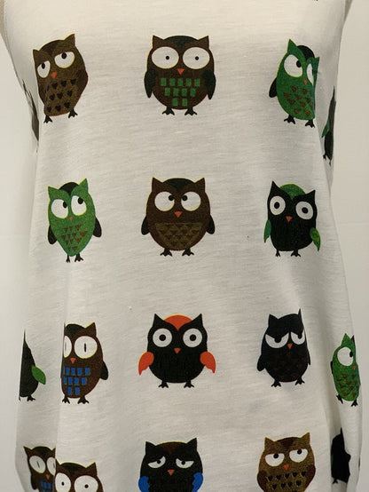 ALL OVER OWL TANK TOP
