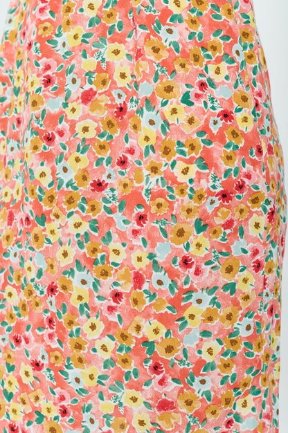 COLORFUL DITSY PRINT SKIRT WITH POCKETS