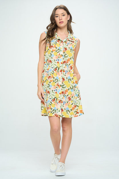 ABSTRACT FLORAL VINTAGE PRINT DRESS