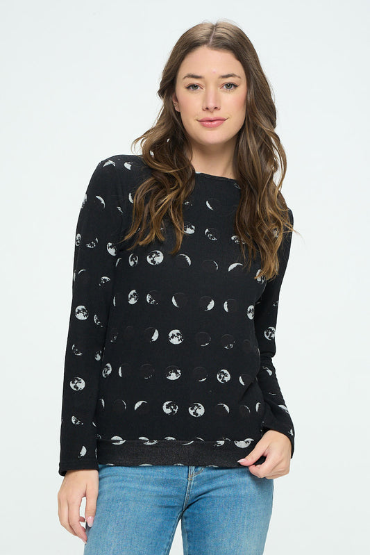 MOON PHASE PULLOVER BLACK
