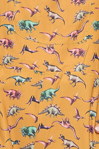 DINOSAURS PRINT JUMPSUITS WITH POCKETS