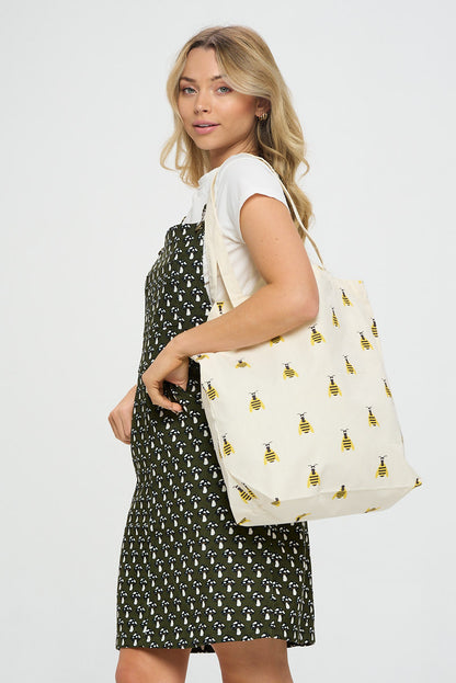 ALL OVER BEES PRINT TOTE BAGS