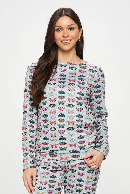 BUTTERFLY PRINT PULLOVER